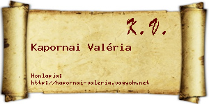 Kapornai Valéria névjegykártya
