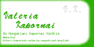 valeria kapornai business card
